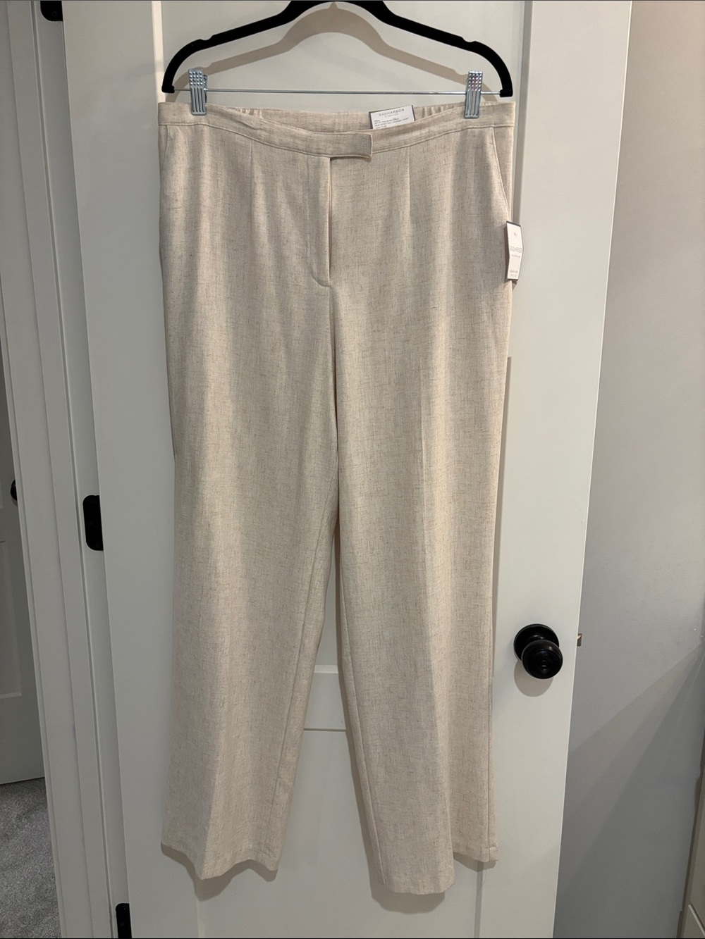 Sag Harbor Neutral Cream Wide-Leg Trousers